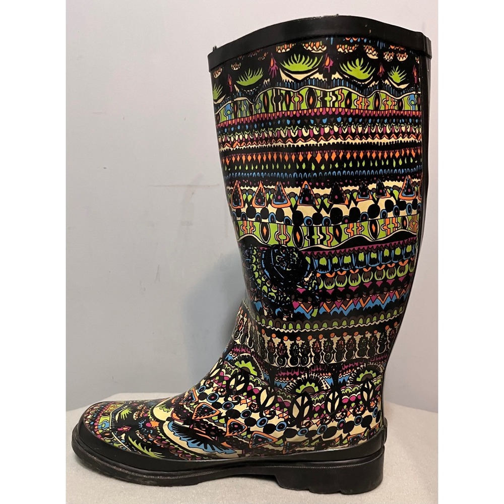 Sakroots Womens Rhythm Rubber Rain/Snow Boots Multicolor Sz 10 Tribal Geometric - Picture 7 of 10